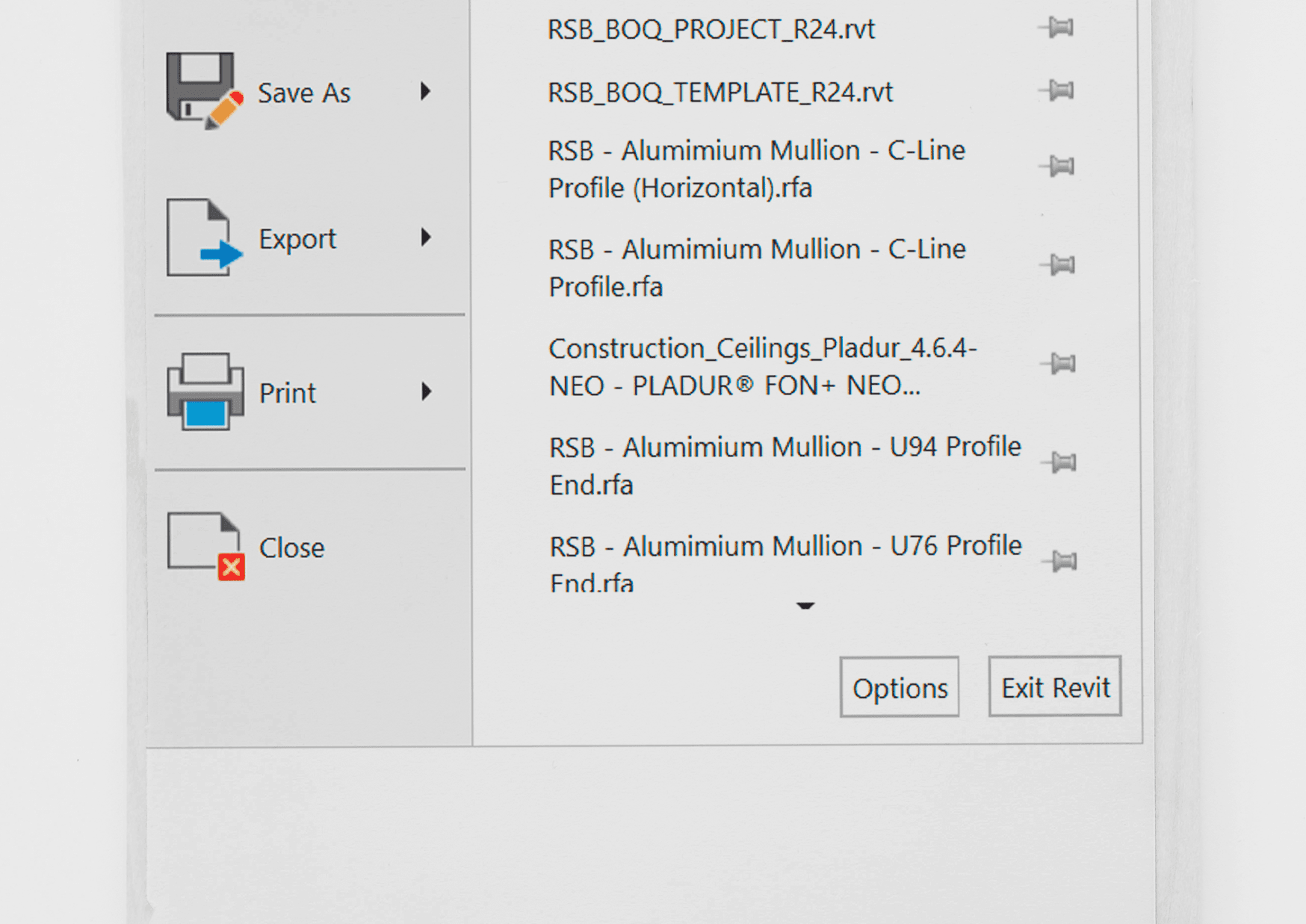 Close Revit before installation