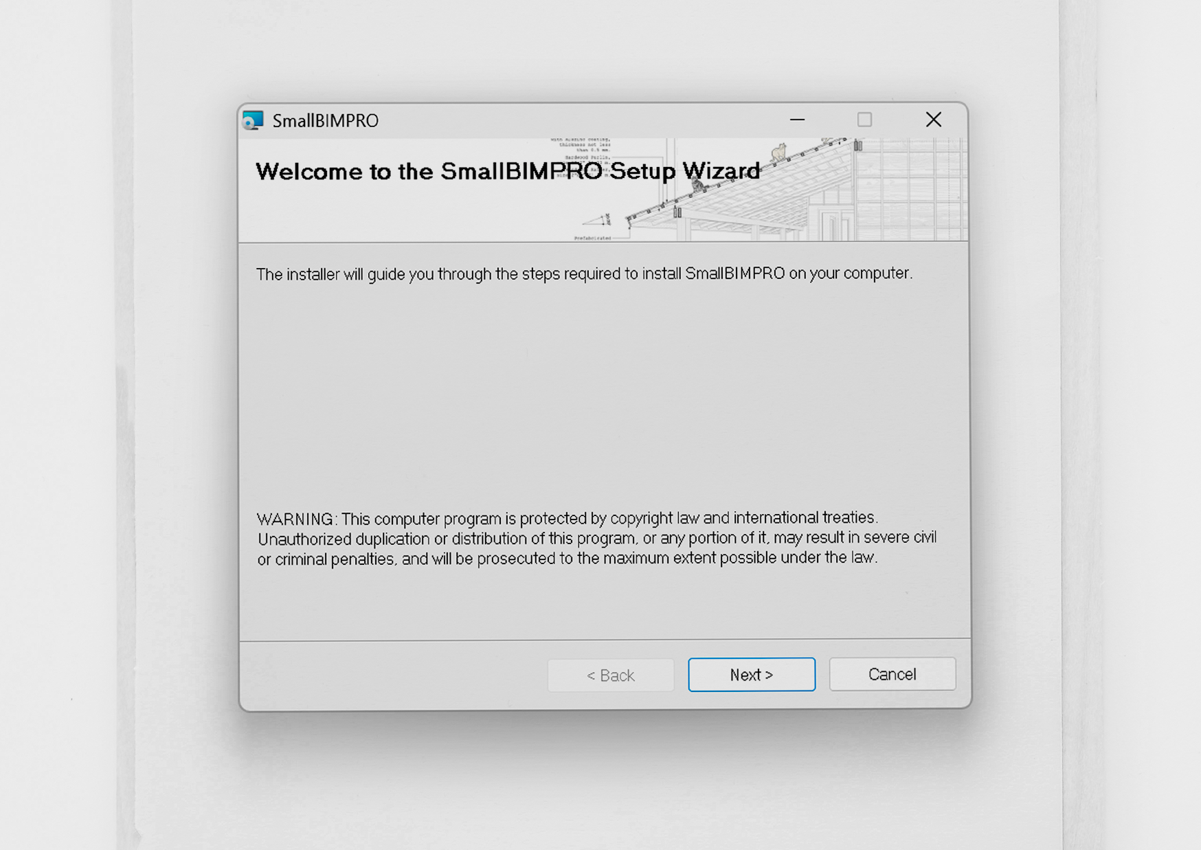 เปิดตัวติดตั้ง Small BIM PRO